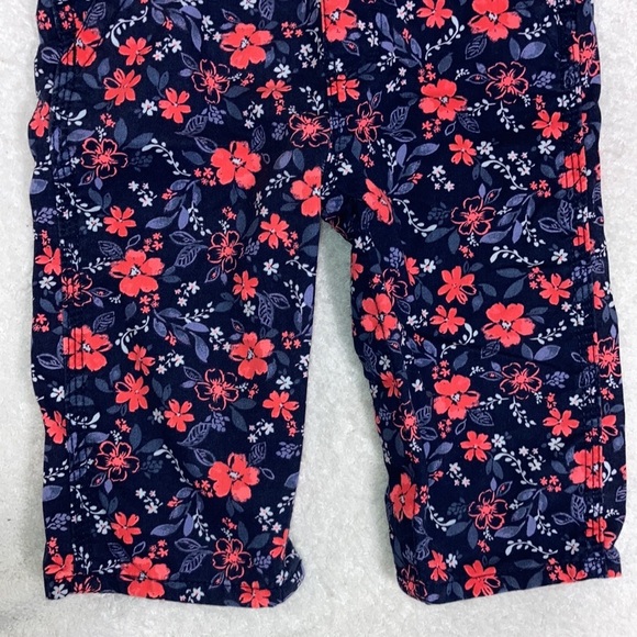 Oshkosh bright pink floral lightweight navy overalls 6m - Picture 3 of 7